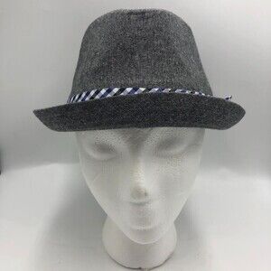 Nick Graham Men's Fedora Gray Hat with Plaid bow tie